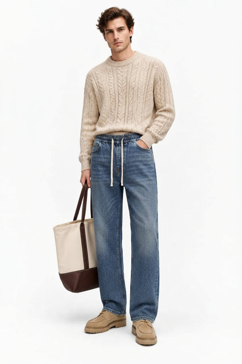 KVLOR™ Vintage Drawstring Jeans