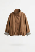 KVLOR™ Plaid Patchwork Stand-Collar Jacket