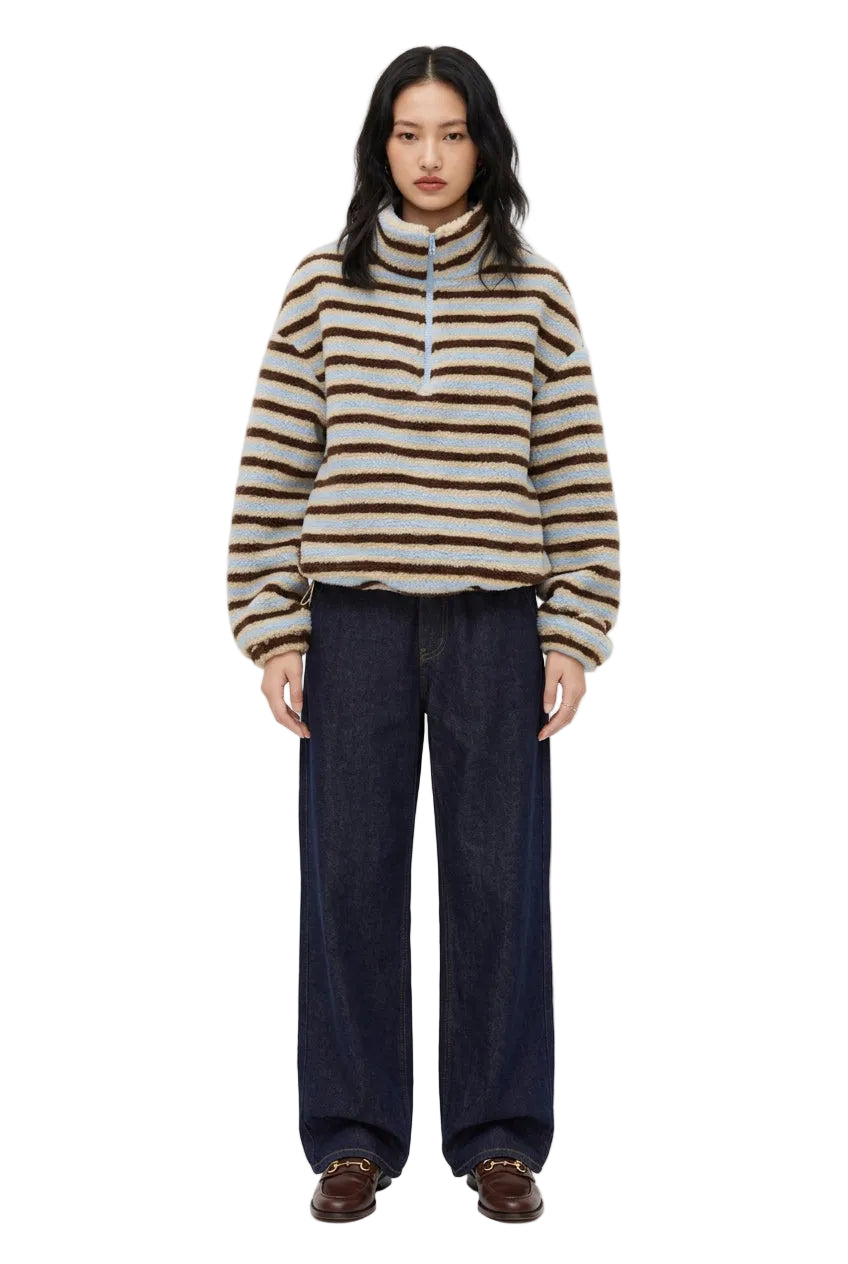 KVLOR™ Striped Half-Zip Fleece Pullover