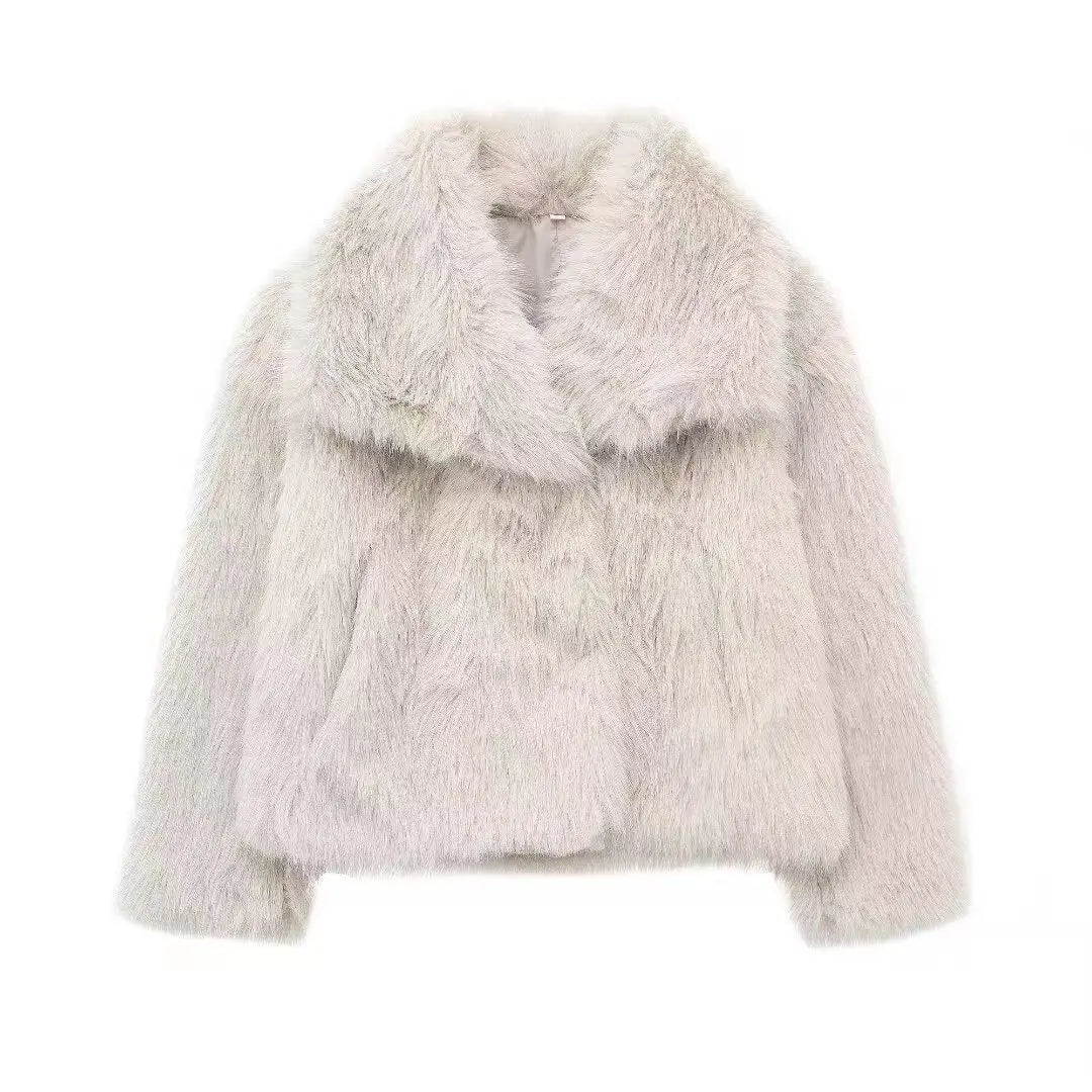 KVLOR™ Faux Leather Fur Coat