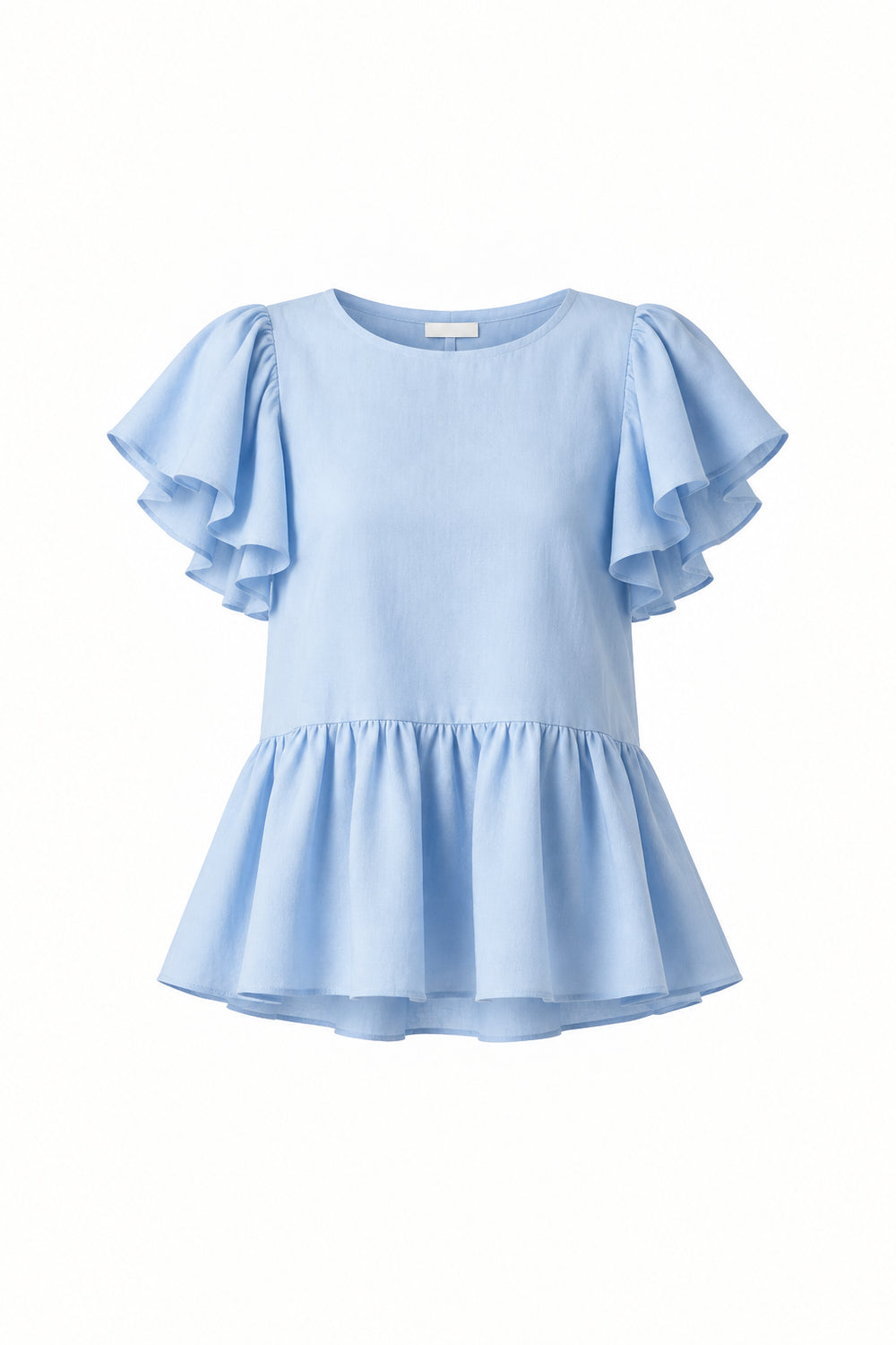 KVLOR™ Chiffon Split-Neck Puff Sleeve Blouse