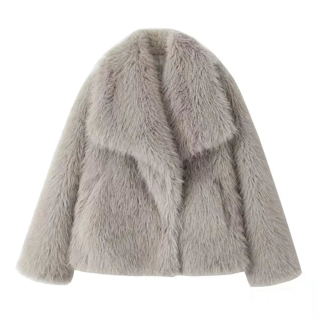 KVLOR™ Faux Leather Fur Coat