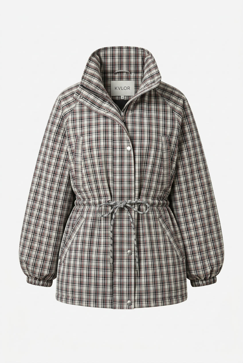 KVLOR™ Hooded Plaid Jacket