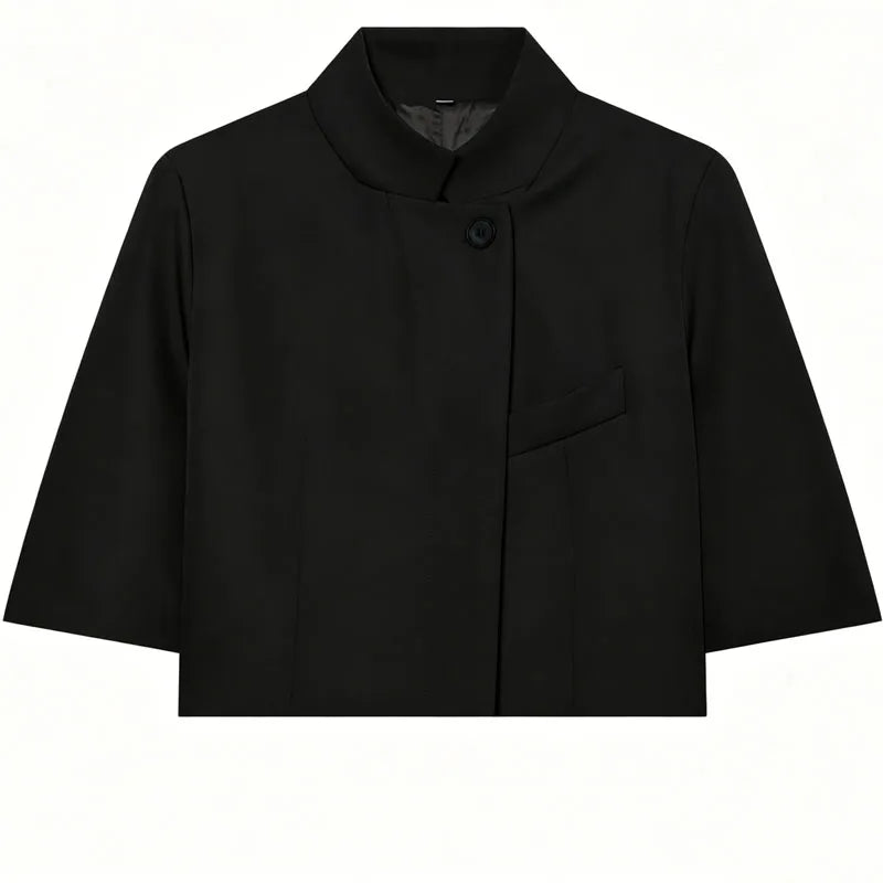 KVLOR™ Short-Sleeve Stand-Collar Blazer
