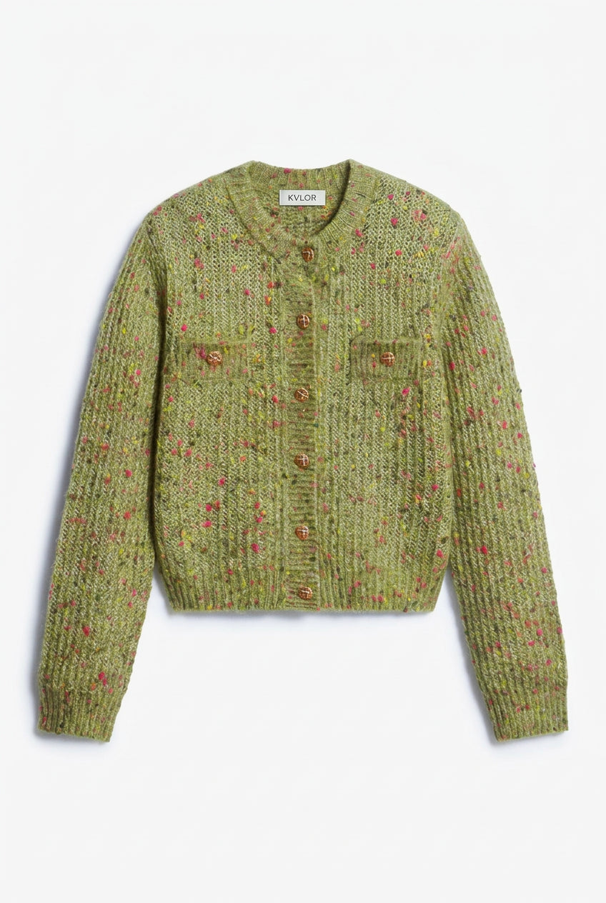 KVLOR™ Button-Front Knit Cardigan