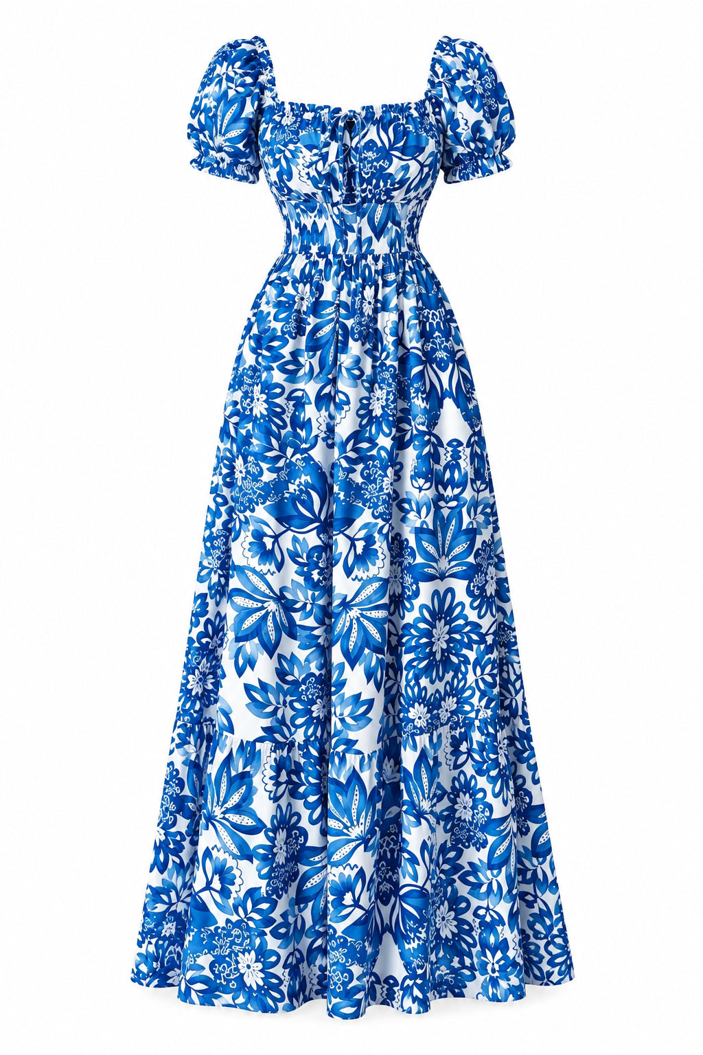 KVLOR™ Floral Tie-Back Maxi Dress