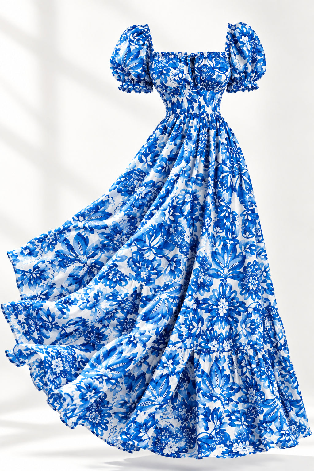 KVLOR™ Floral Tie-Back Maxi Dress
