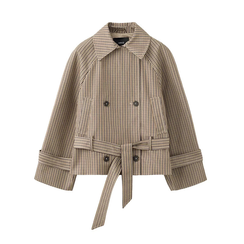 KVLOR™ Plaid Patchwork Stand-Collar Jacket