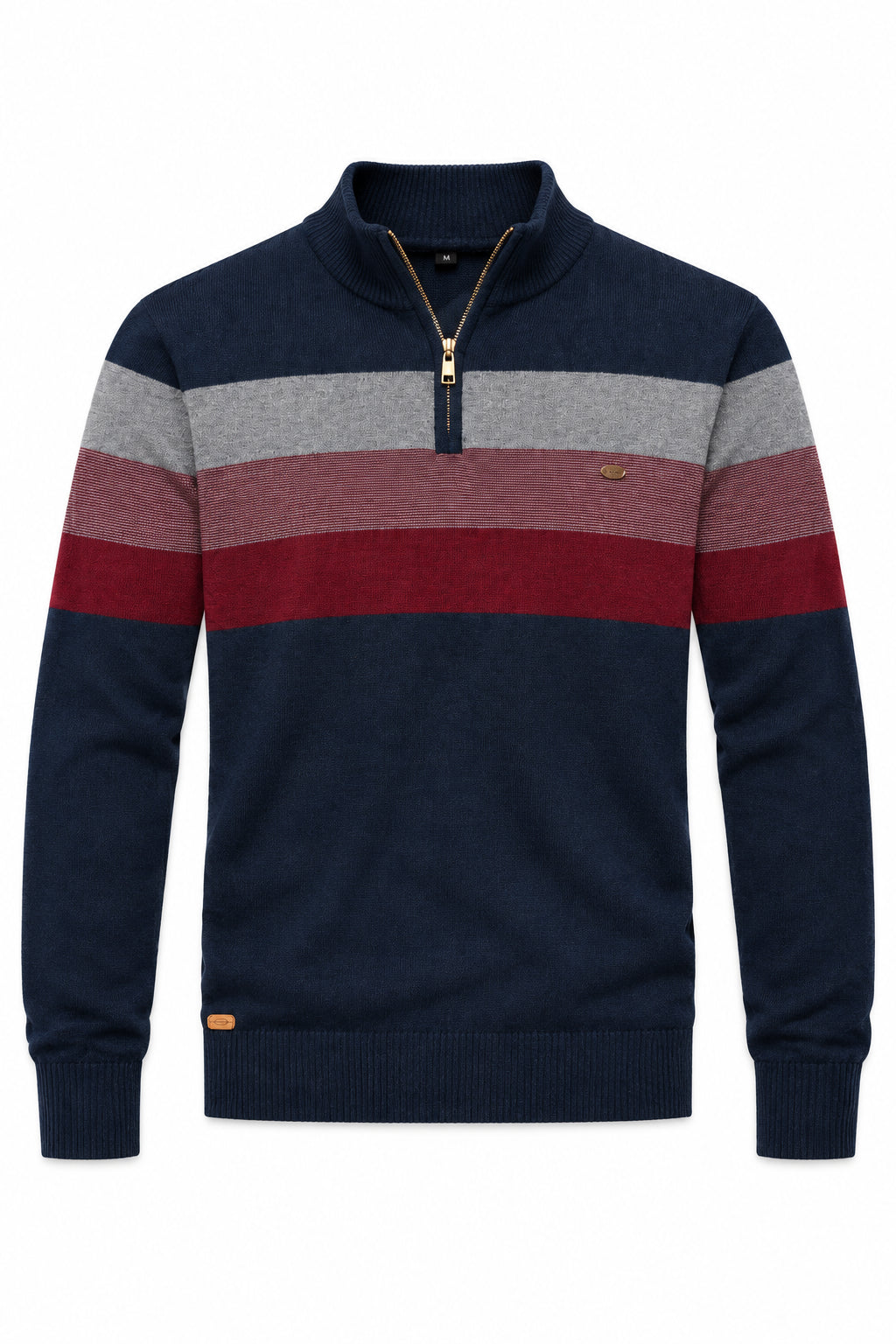 KVLOR™ Patchwork Mock-Neck Sweater