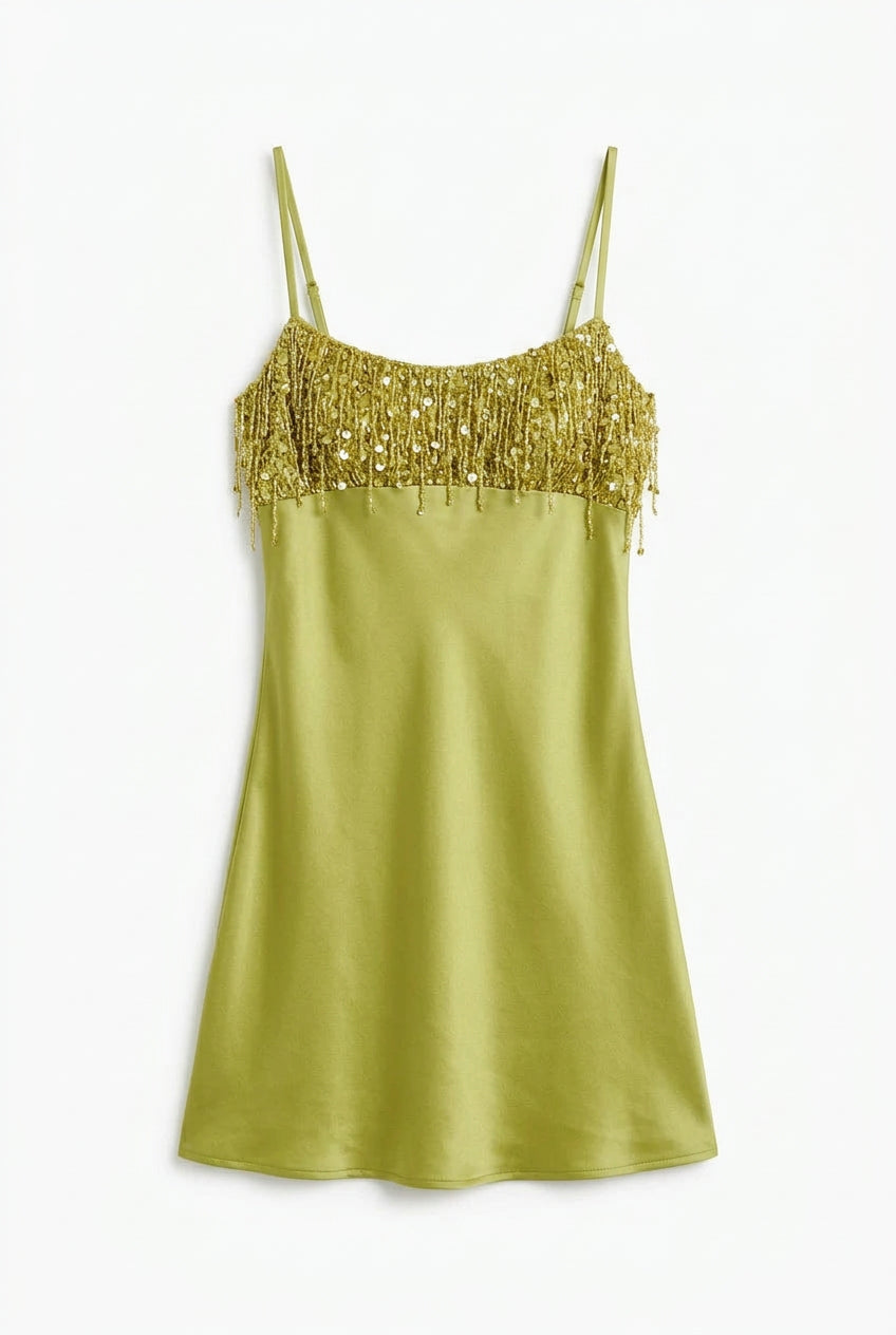 KVLOR™ Sequin Tassel Mini Party Dress