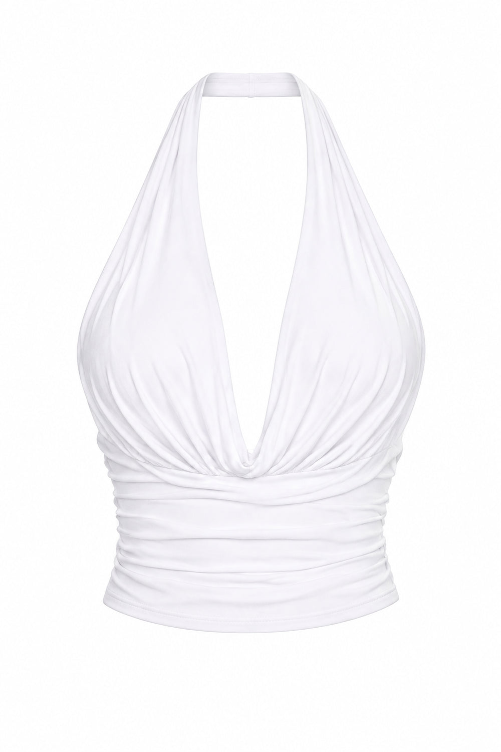 KVLOR™ Ruched Halter Backless Top
