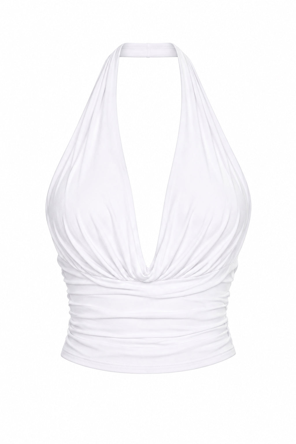 KVLOR™ Ruched Halter Backless Top