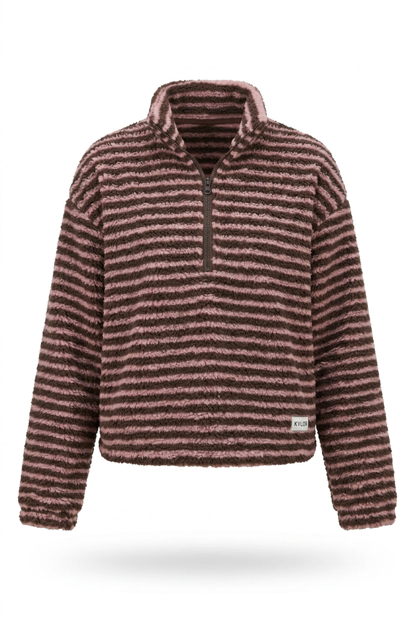 KVLOR™ Striped Half-Zip Fleece Pullover