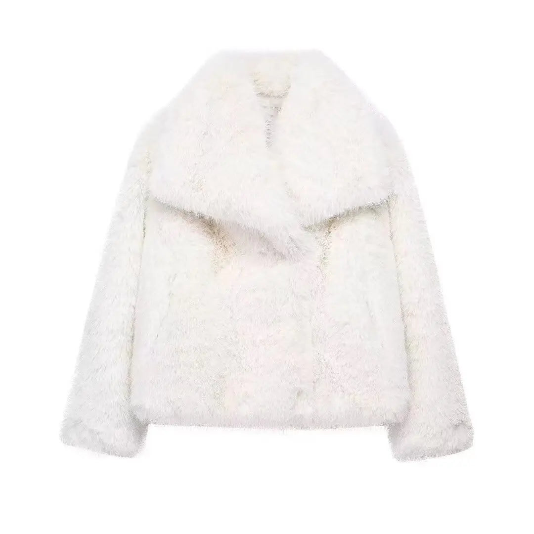 KVLOR™ Faux Leather Fur Coat