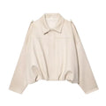 KVLOR™ Oversized Faux Suede Bomber Jacket