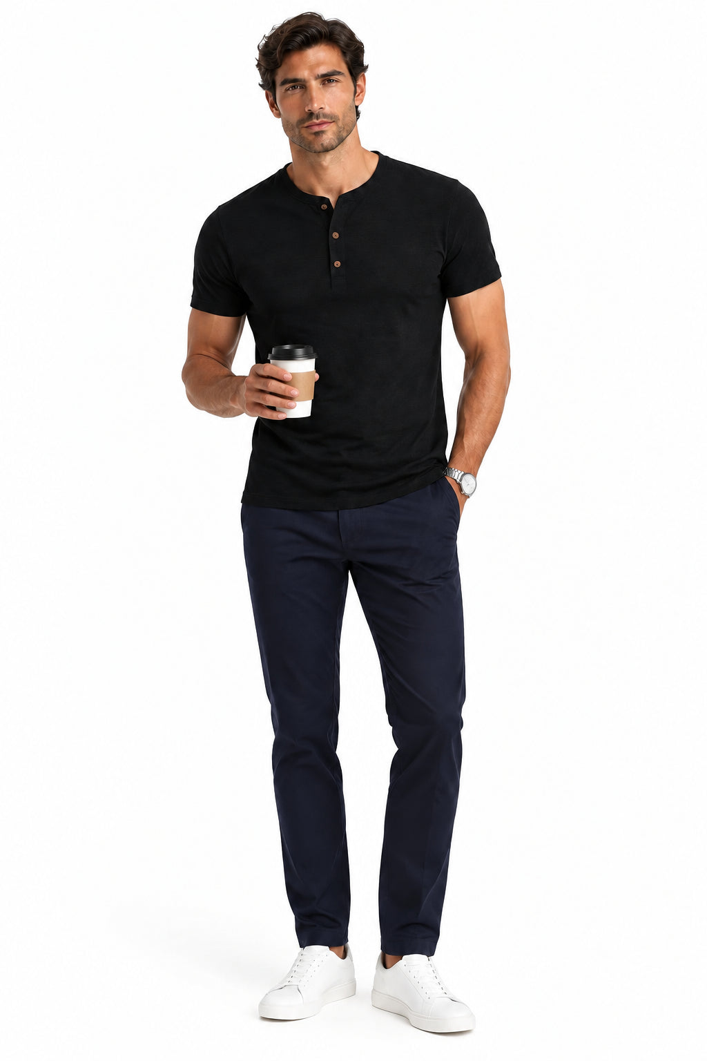 KVLOR™ Cotton Henley T-Shirt