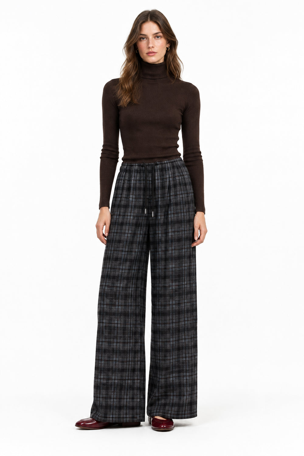 KVLOR™ Draped Wide-Leg Trousers