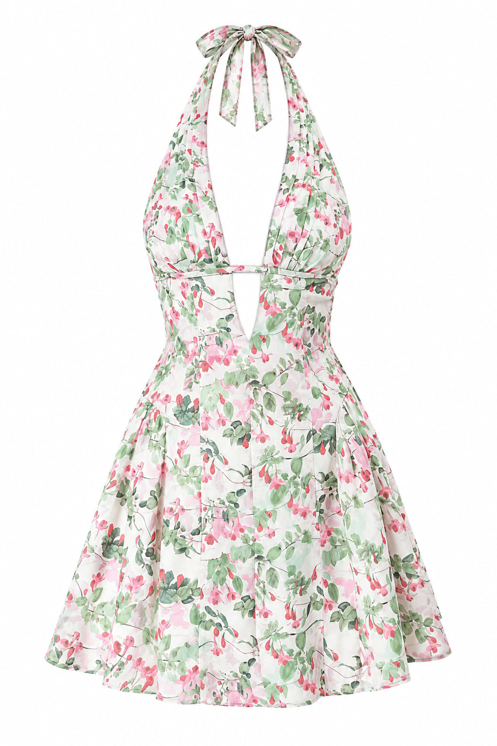 KVLOR™ Polka Dot Halter Mini Dress