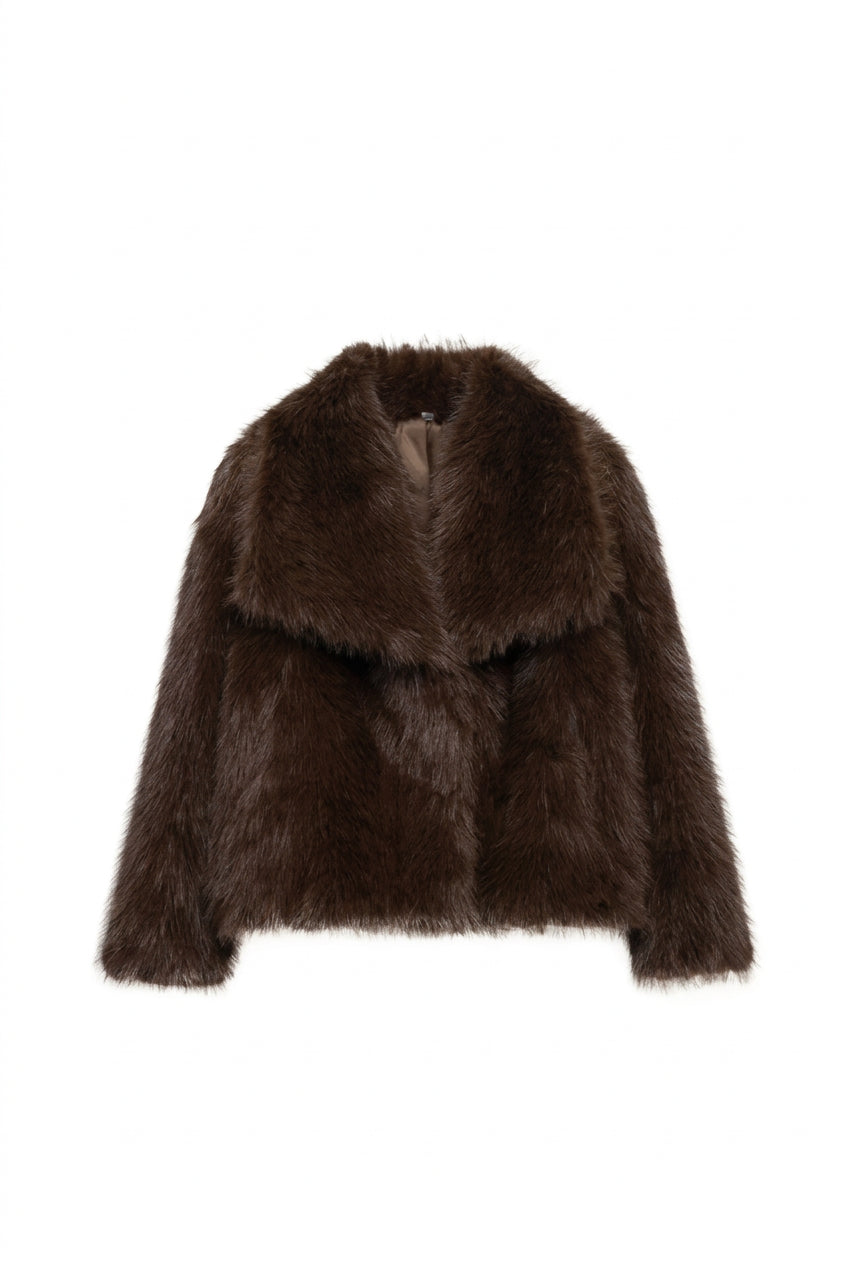 KVLOR™ Faux Leather Fur Coat