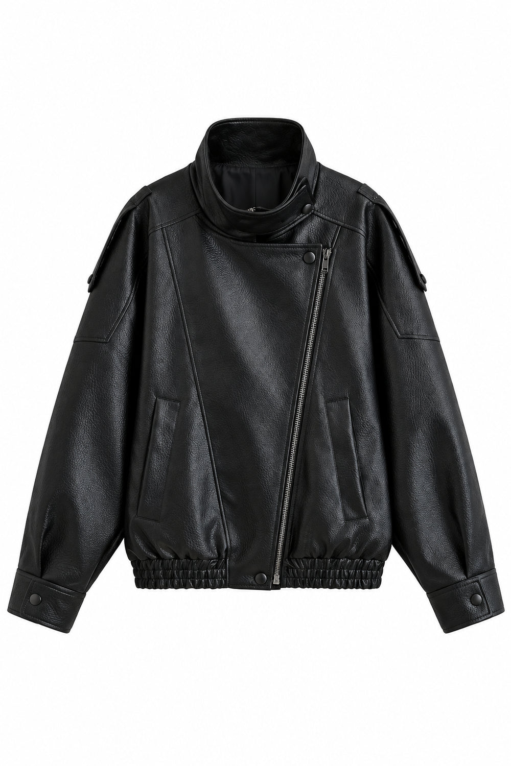 KVLOR™ Faux Leather Moto Jacket