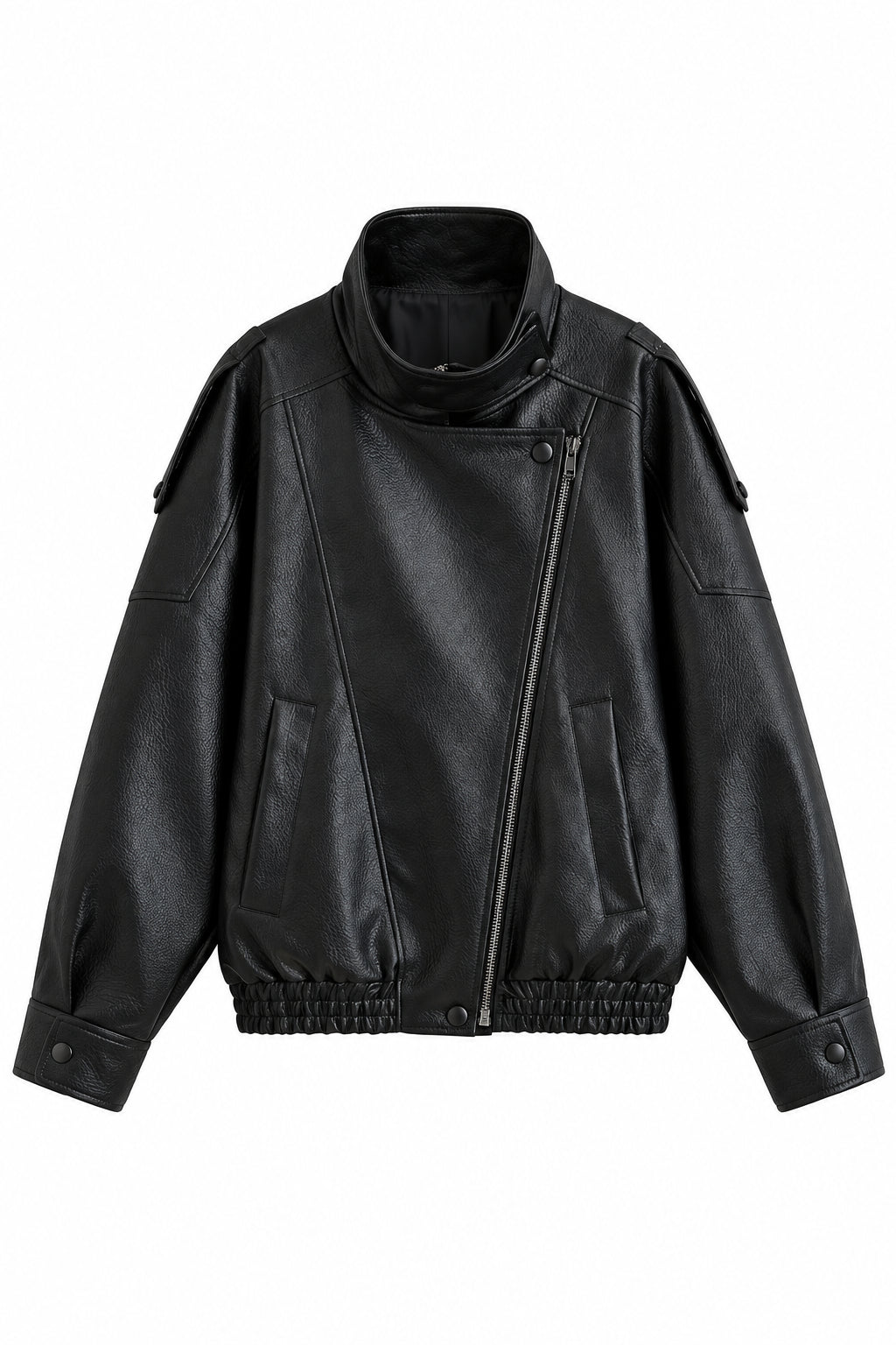 KVLOR™ Faux Leather Moto Jacket