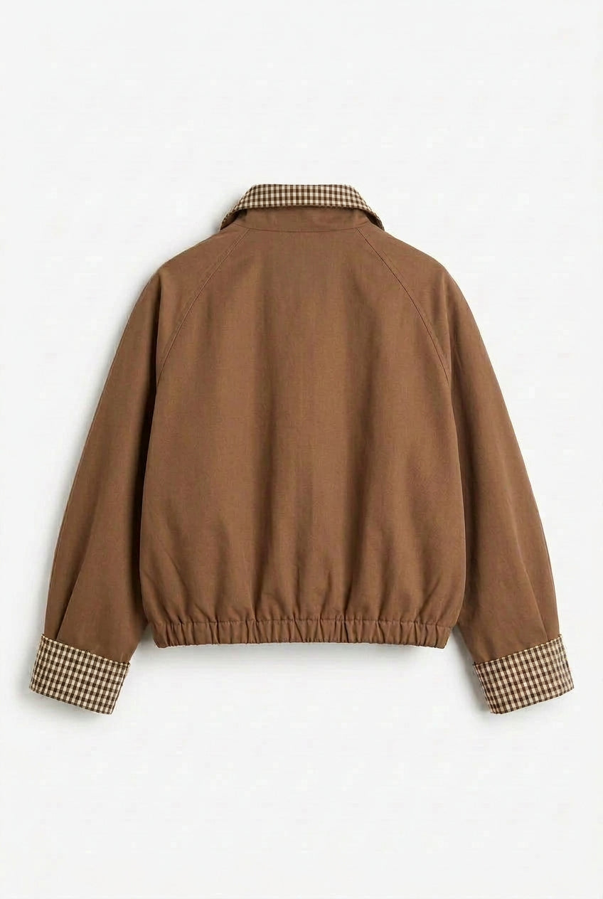 KVLOR™ Plaid Patchwork Stand-Collar Jacket