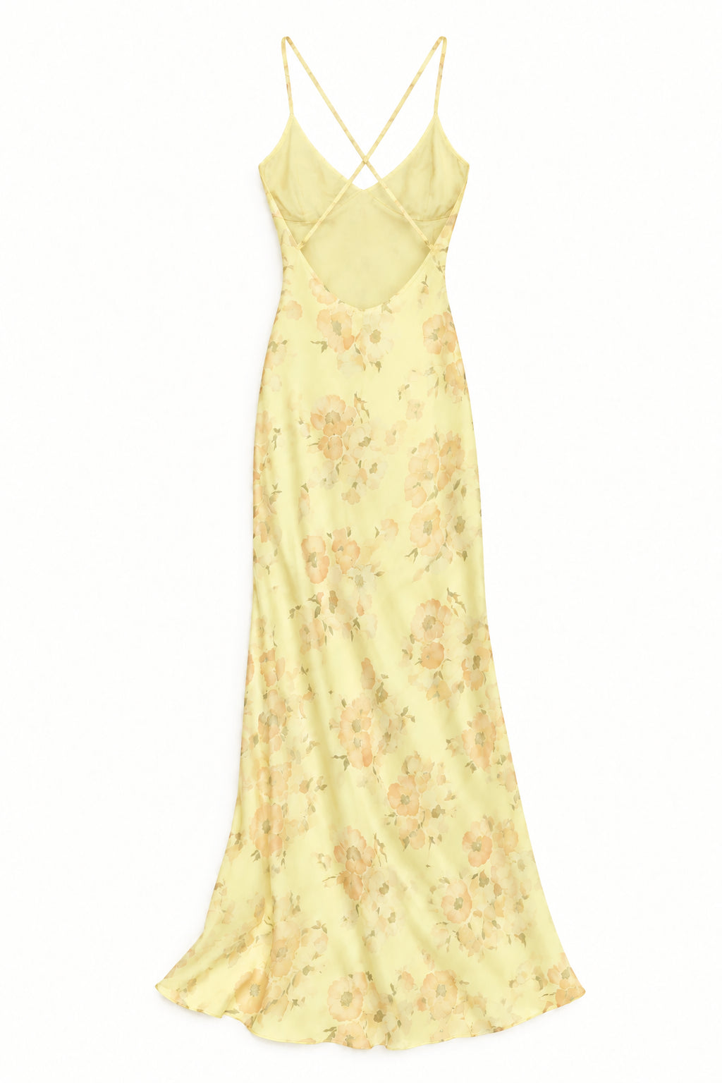 KVLOR™ Yellow Floral V-Neck Maxi Dress