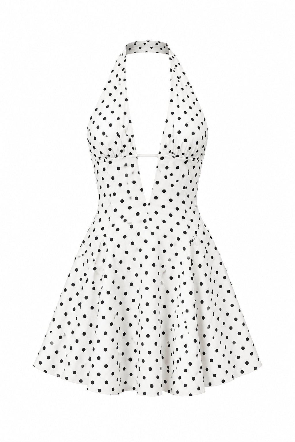KVLOR™ Polka Dot Halter Mini Dress