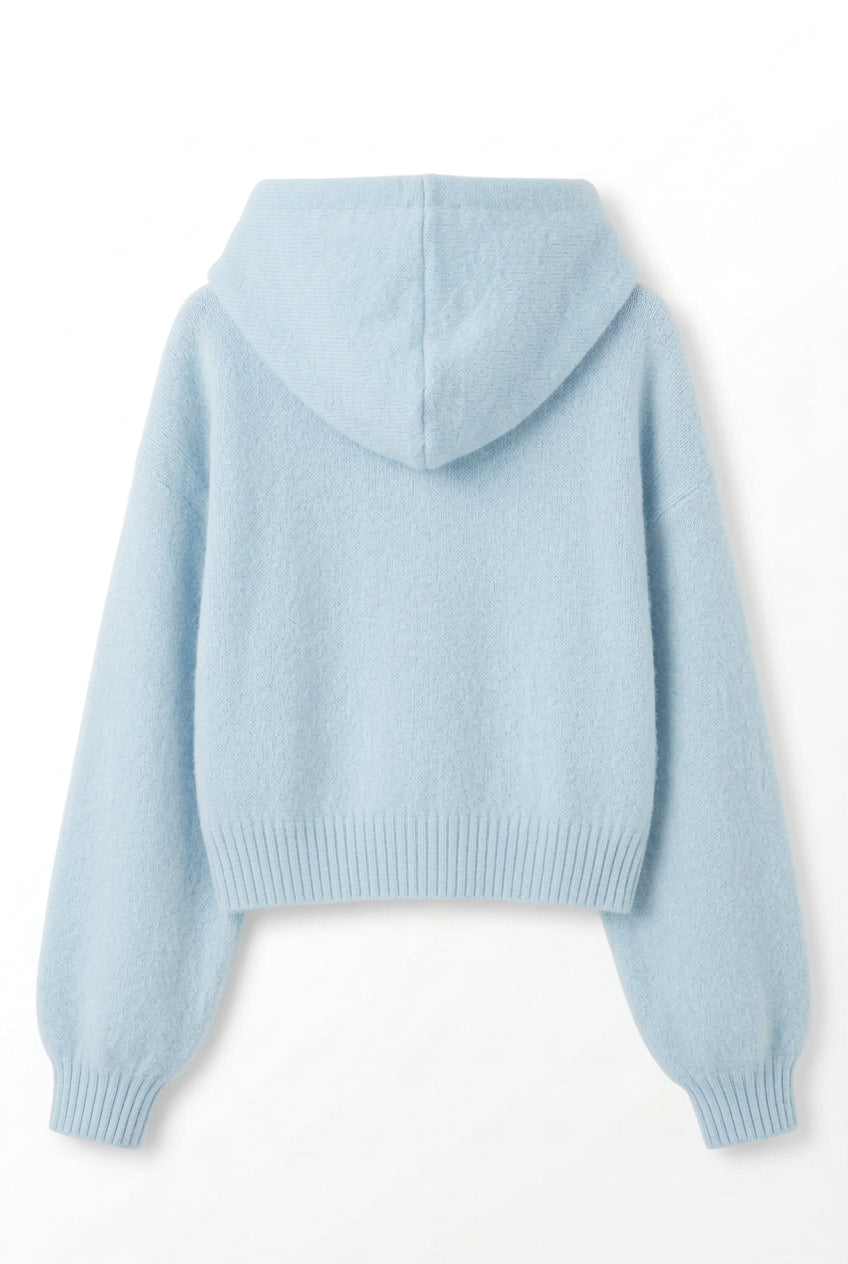 KVLOR™ Hooded Zip-Up Knit Cardigan