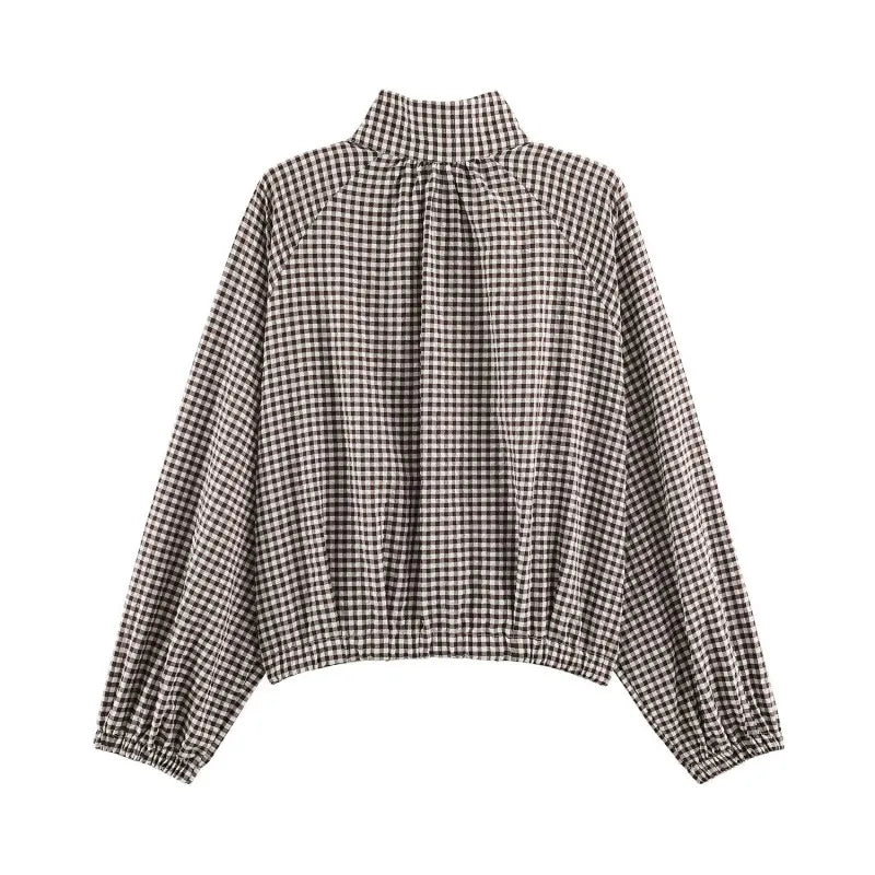 KVLOR™ Vintage Gingham Button-Up Jacket