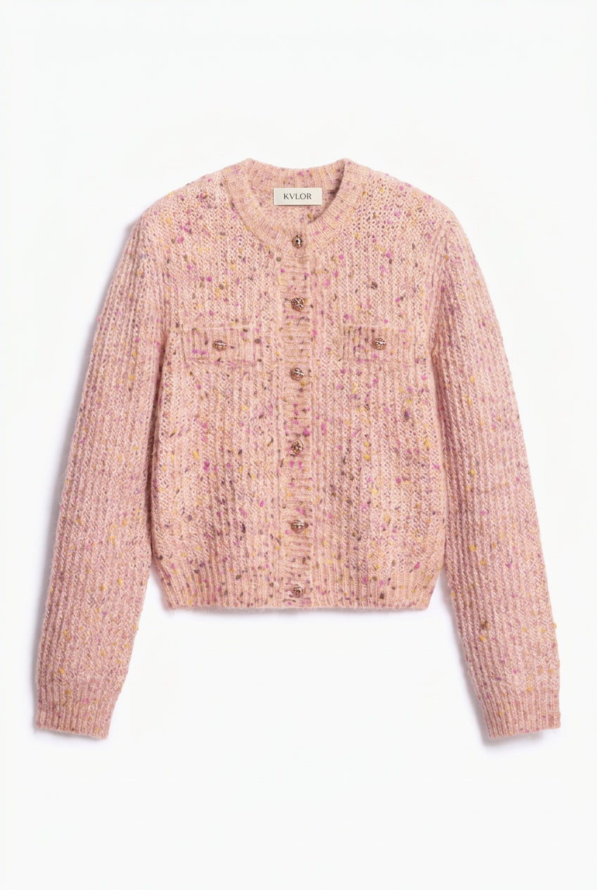 KVLOR™ Button-Front Knit Cardigan