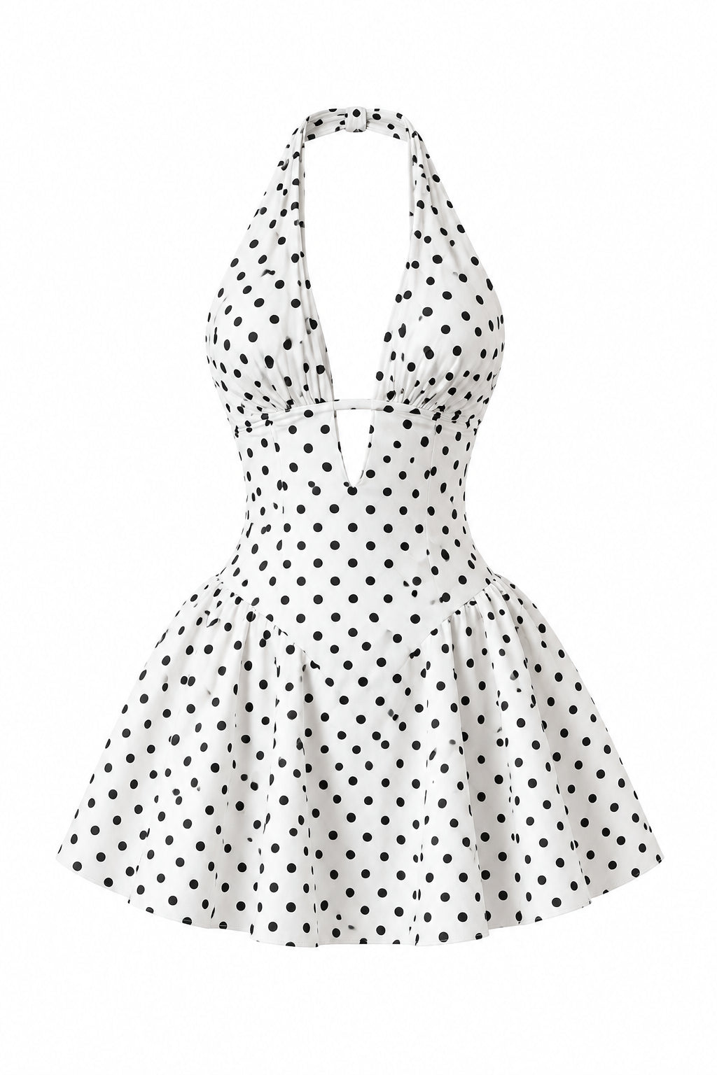 KVLOR™ Polka Dot Halter Mini Dress