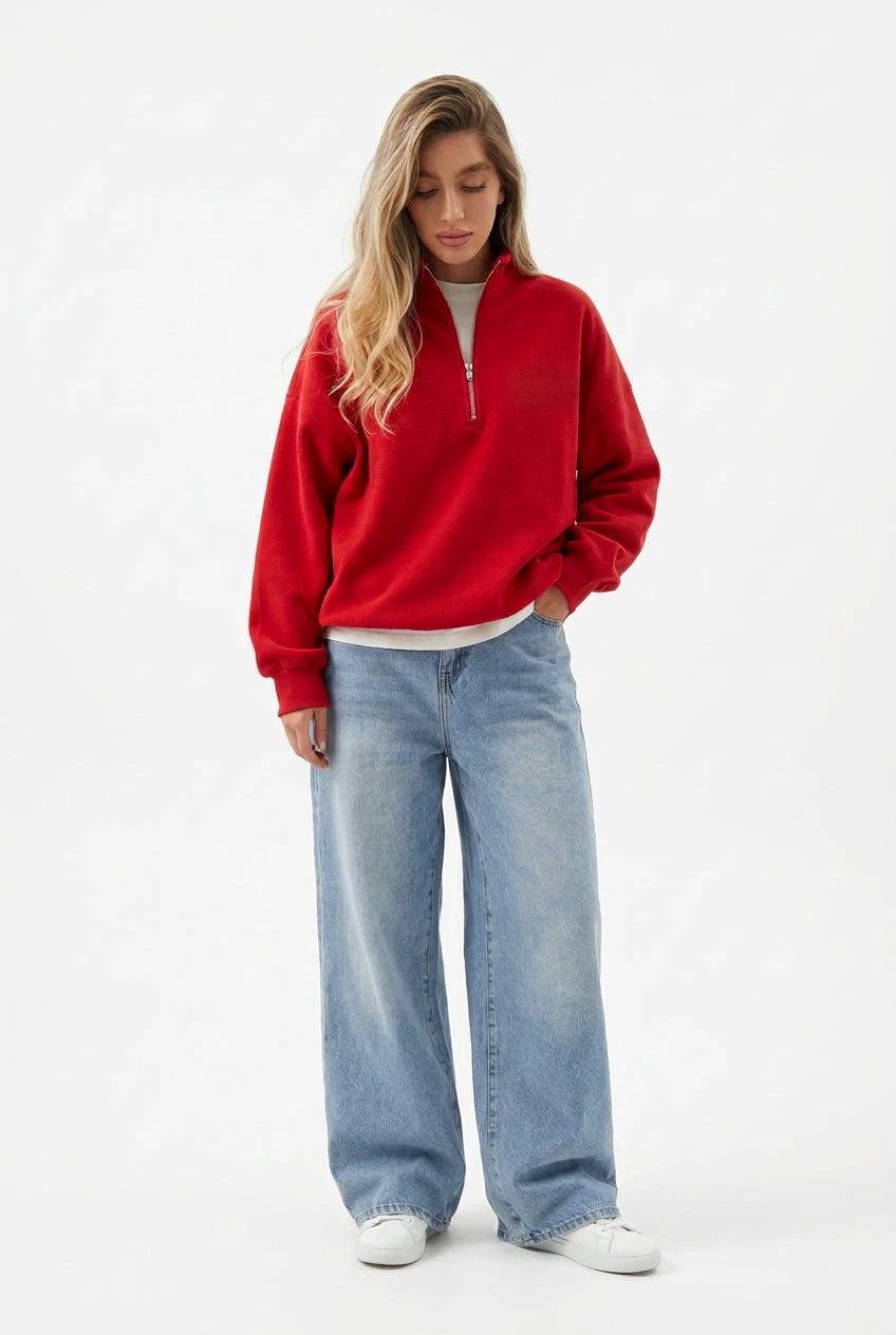 KVLOR™ Oversized Zip-Up Sweatshirt