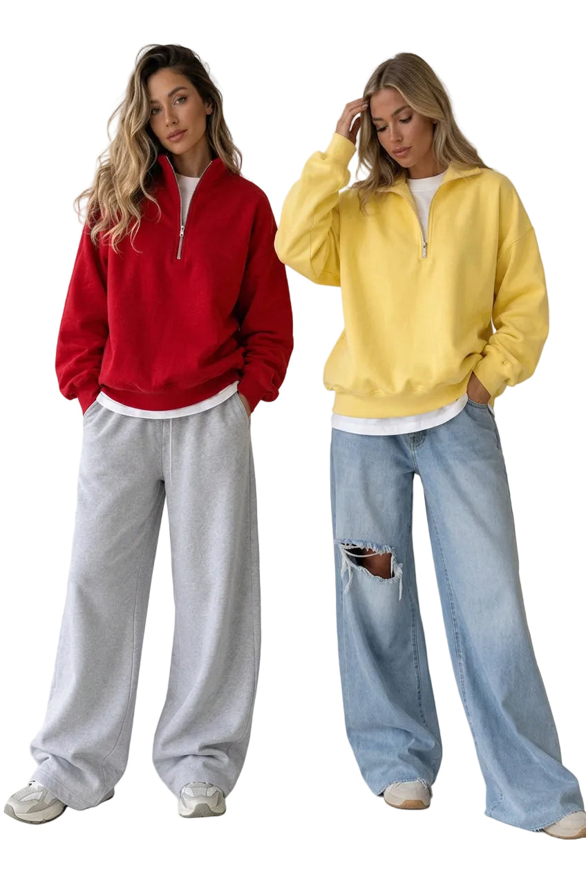 KVLOR™ Oversized Zip-Up Sweatshirt
