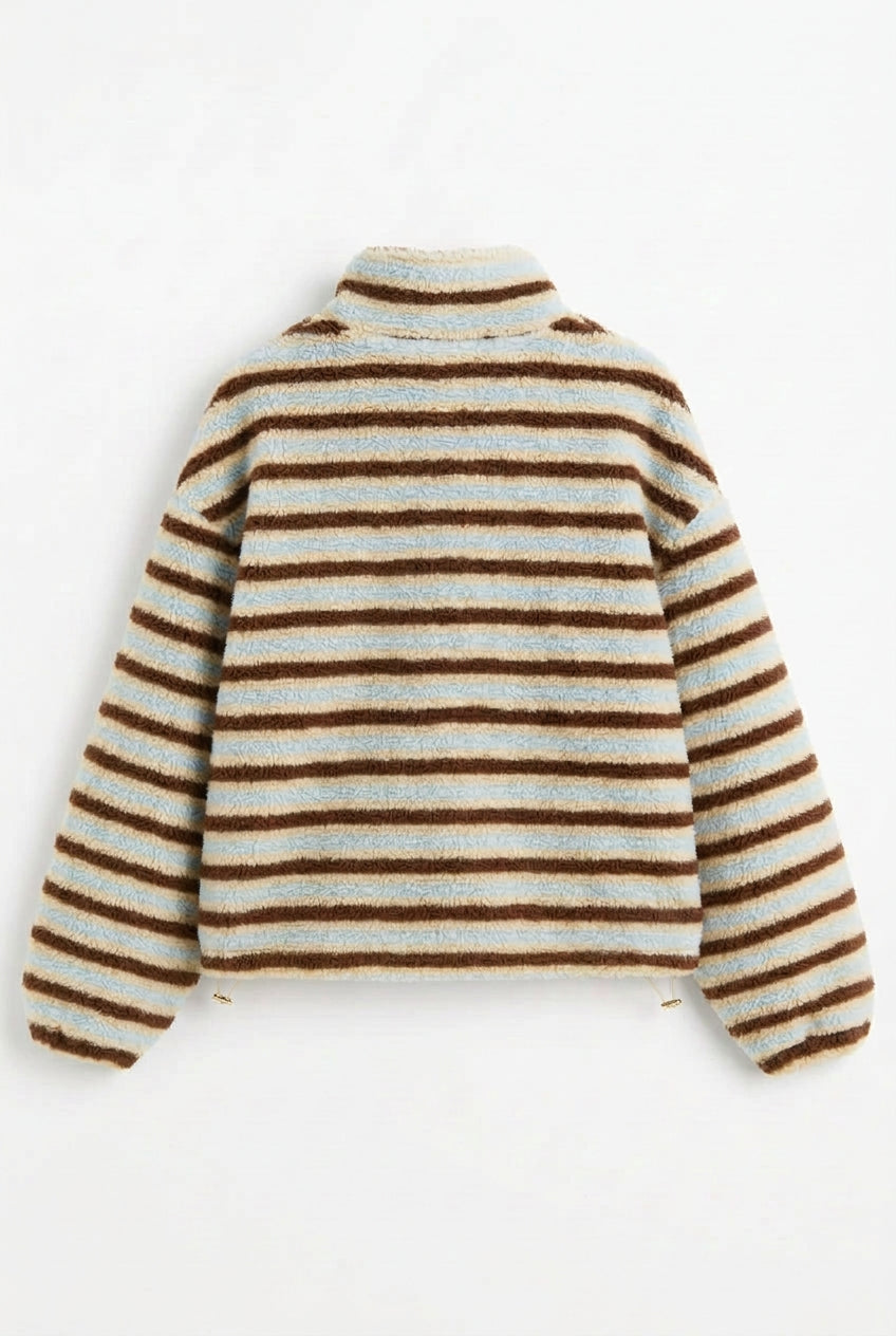 KVLOR™ Striped Half-Zip Fleece Pullover