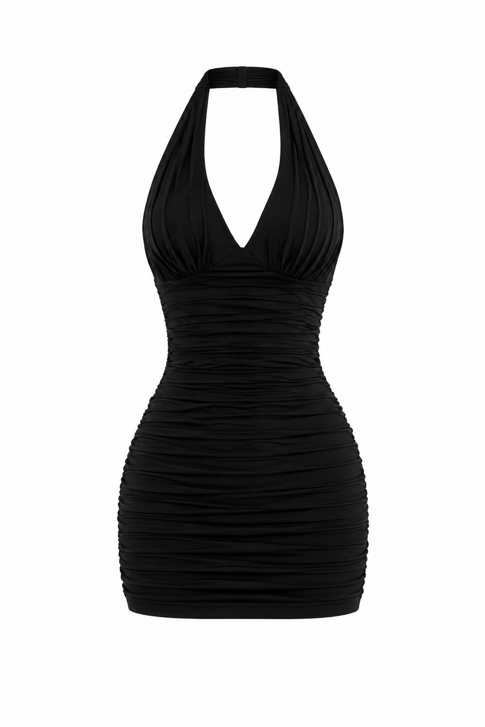 KVLOR™ Textured Halter Mini Dress