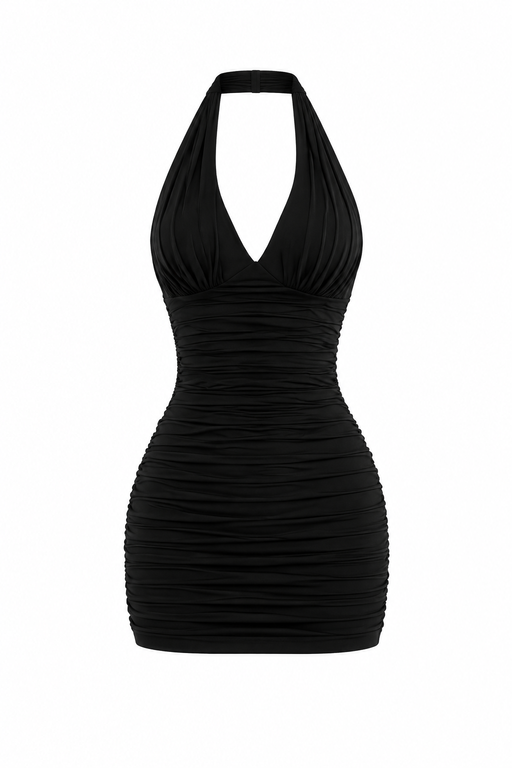 KVLOR™ Textured Halter Mini Dress