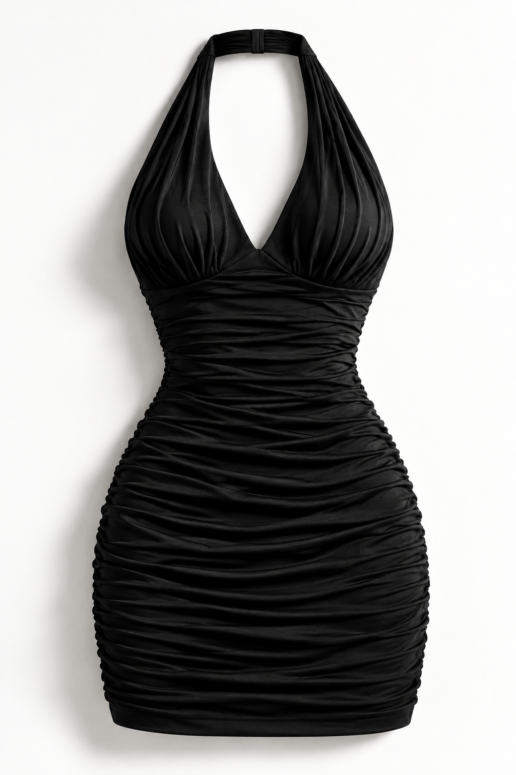 KVLOR™ Textured Halter Mini Dress